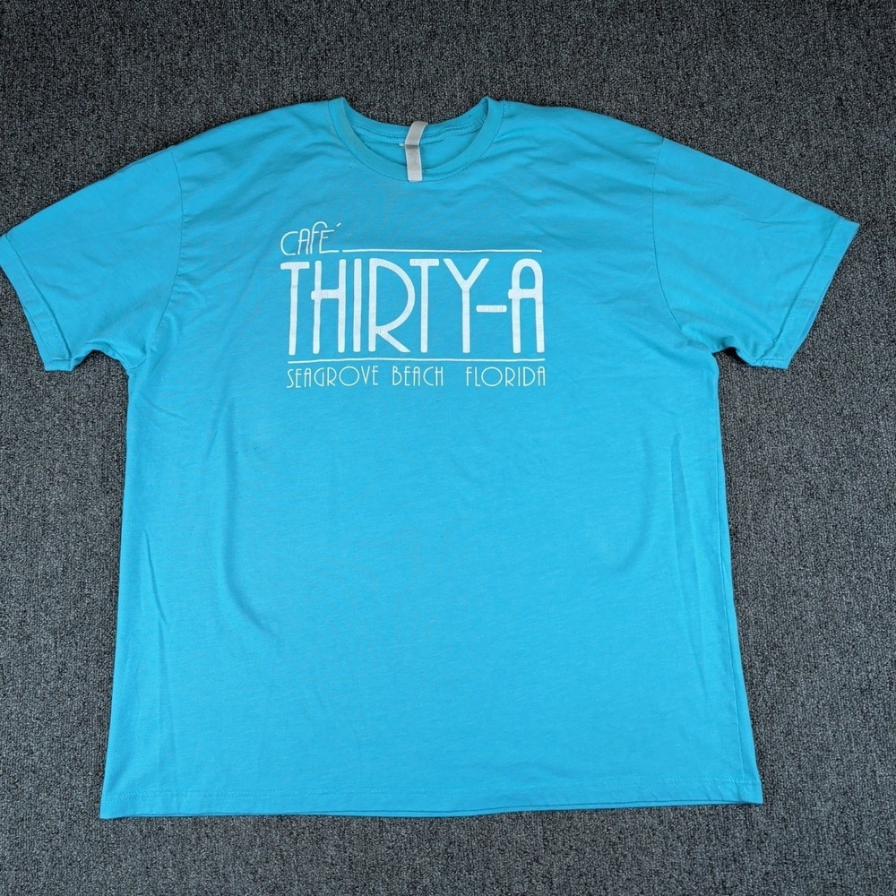 Next Level Coastal Cafe Thirty-A Seagrove Beach Florida T-Shirt Women Large Blue
